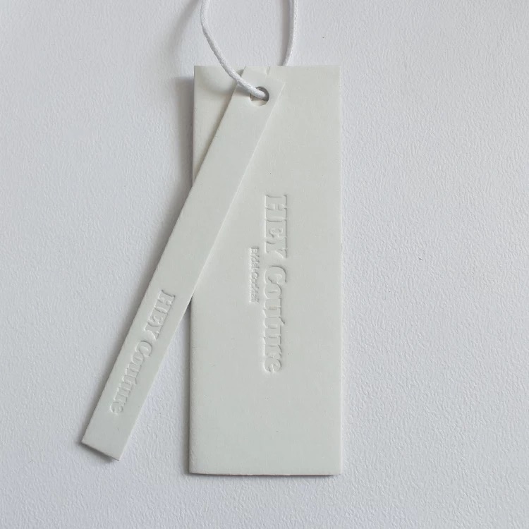 Custom Debossed Logo White Cardboard Hang Tag