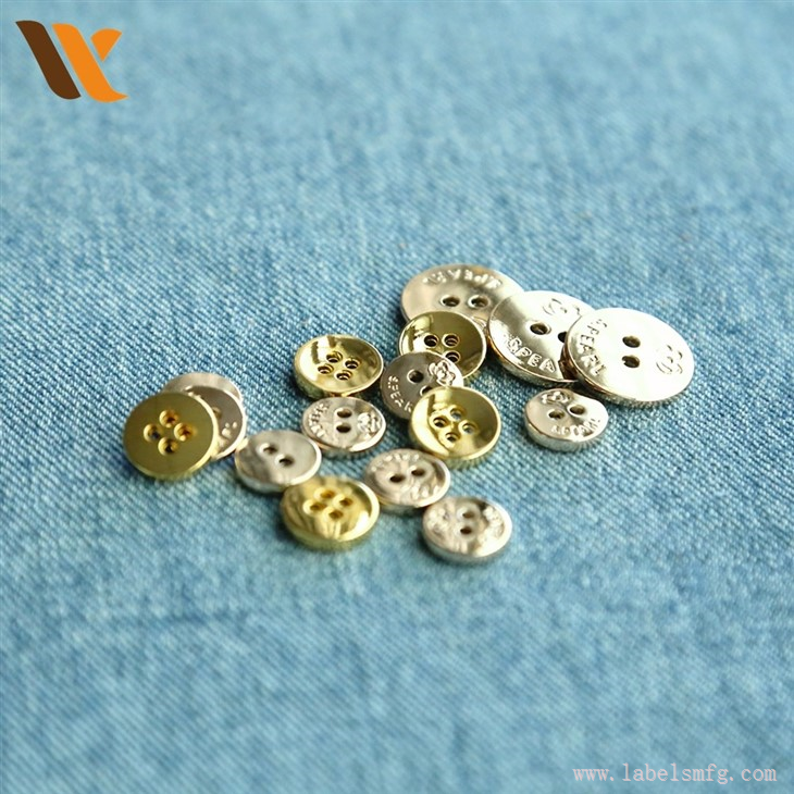Carved 4 Holes Sewing Engraved Metal Buttons